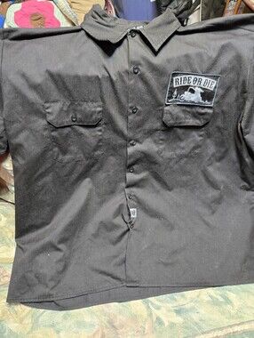 Mens Ride Or Die Motorcycle Theme Buttondown